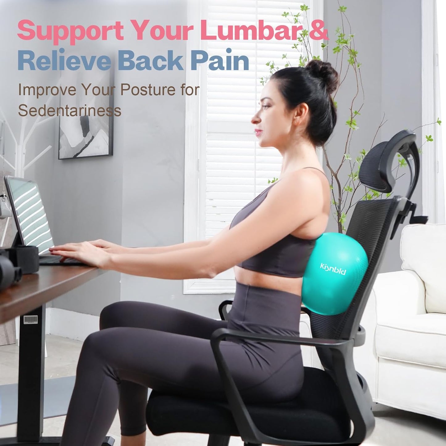 kisnbld Kleiner Gymnastikball, 9 Zoll Mini Pilates Ball, Anti-Burst und Rutschfester Mini Yoga Ball für Stabilität, Fitness, Physiotherapie, Dehnung und Rumpfkrafttraining zu Hause, im Fitnessstudio und Büro