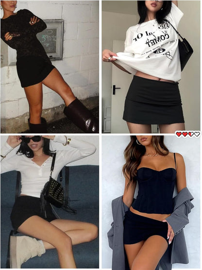 Danysu Dehnbare Mini Skorts Mid Waist Rock mit Shorts Seitenschlitz 2025 Sport Alltag Ausgeh-Outfits