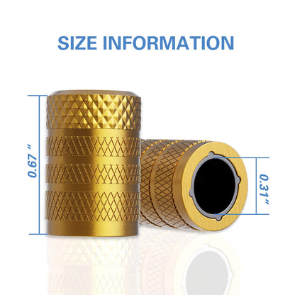 CKAuto Tire Valve Stem Cap, Black, 4 pcs/Pack, Anodized Aluminum Valve Stem Cap Set, Corrosion Resistant, Ideal for Cars, Trucks, and Bicycles