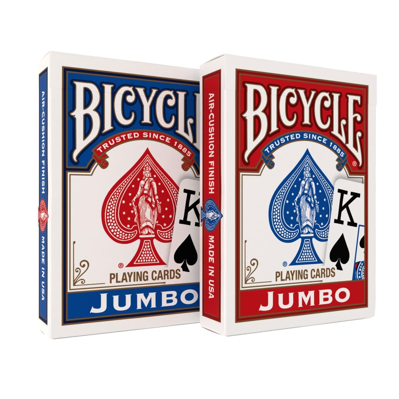 Bicycle Standard Playing Cards, Standard Poker Size Deck of Cards, Red & Blue (2 Pack), Classic Cards for Poker, Blackjack, Family Game Night & Card Games, Fun for All Ages