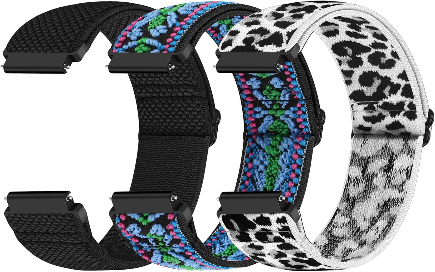 22mmBlack+bohemian Blue+white Leopard Print