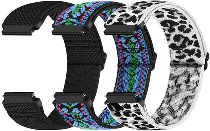 22mmBlack+bohemian Blue+white Leopard Print