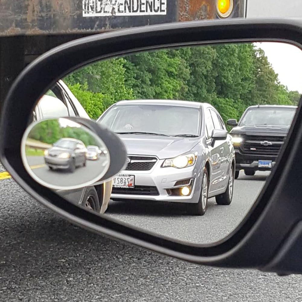 Ampper Blind Spot Mirror, 2" Round HD Glass Frameless Convex Rear View Mirror, Pack of 2