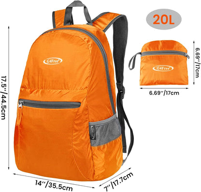 G4Free 20L Lightweight Packable Backpack Foldable Travel Hiking Daypack for Men and Women