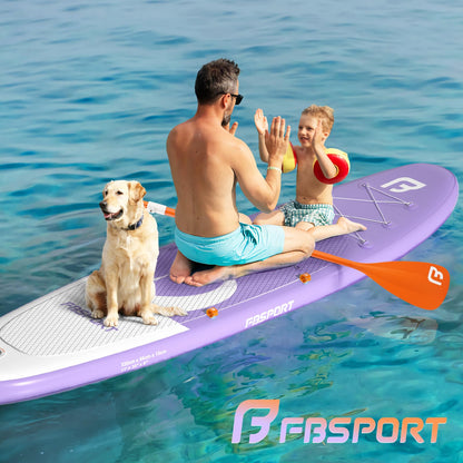 FBSPORT 11' Premium Stand Up Paddle Board, Yoga Board with SUP Accessories & Carry Bag | Wide Stance, Surf Control, Non-Slip Deck, Leash, Paddle and Pump for Youth & Adult