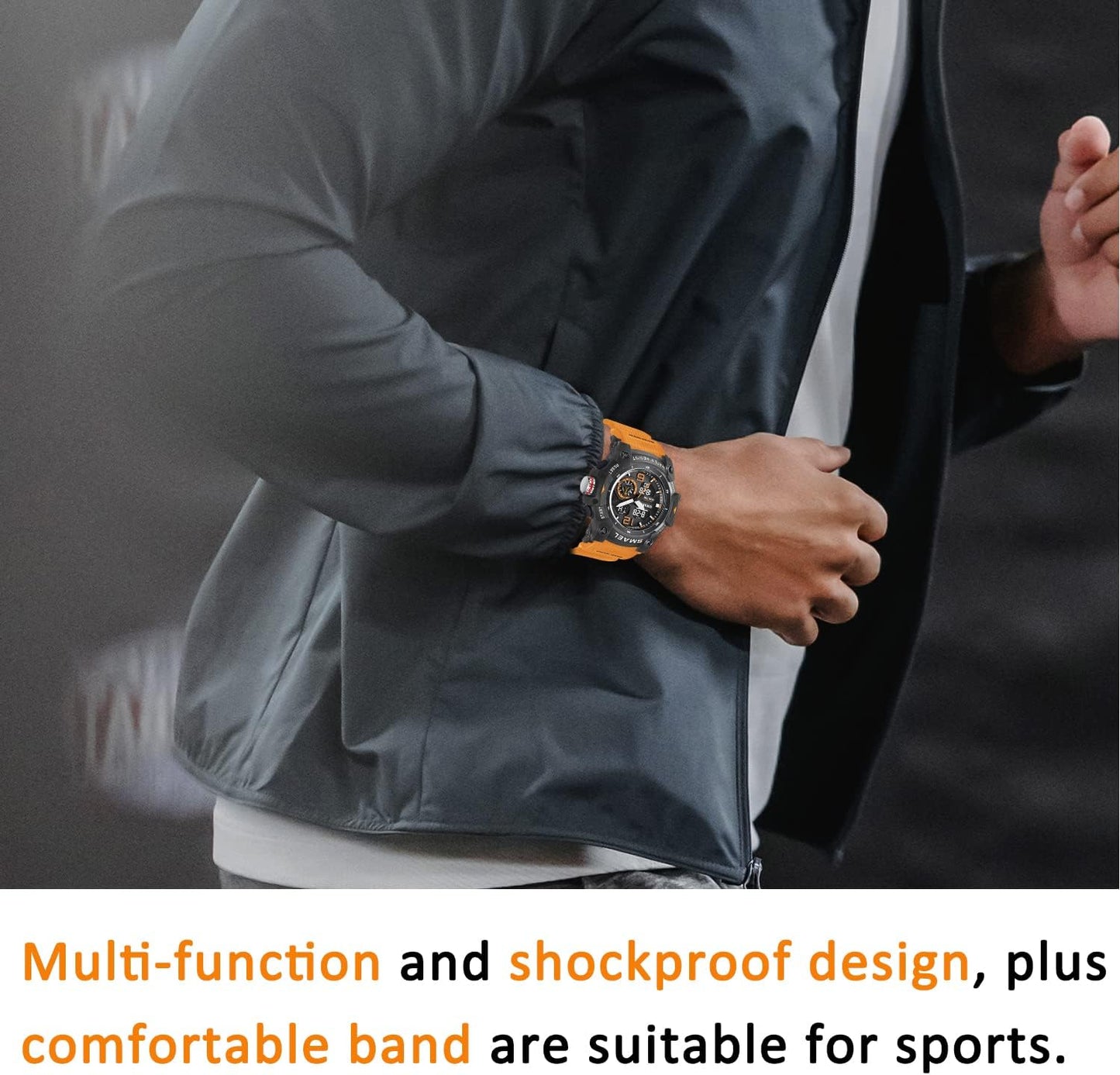 Herren Digitaluhr, Sportuhren für Männer Outdoor Militär Digital Analog Stoppuhr Wasserdicht Multifunktionale Armbanduhr