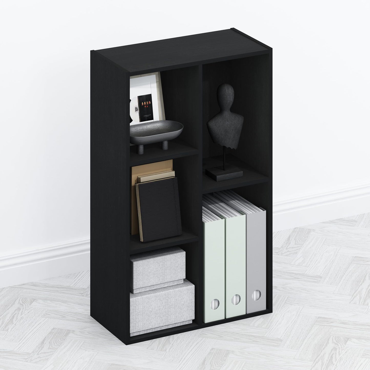 Furinno TOMI TV Stand, 5-Cube Entertainment Center with Open Shelf, Reversible TV Console, for Living Room, Bedroom, Home Office, Green