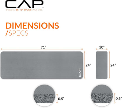 CAP Barbell Yogamatte mit hoher Dichte, 1,27 cm, mit Tragegurt | Mehrere Optionen
