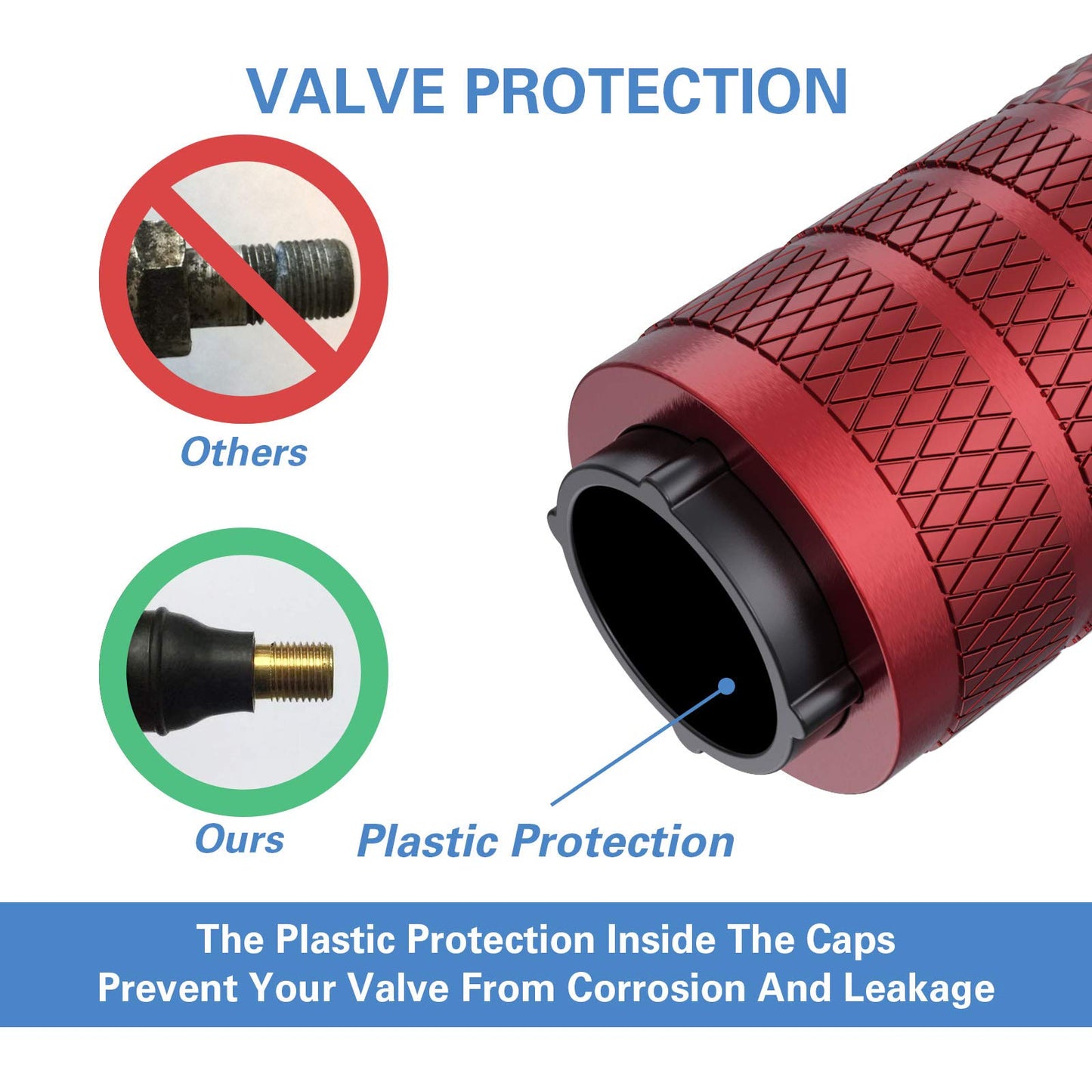 CKAuto Tire Valve Stem Cap, Black, 4 pcs/Pack, Anodized Aluminum Valve Stem Cap Set, Corrosion Resistant, Ideal for Cars, Trucks, and Bicycles