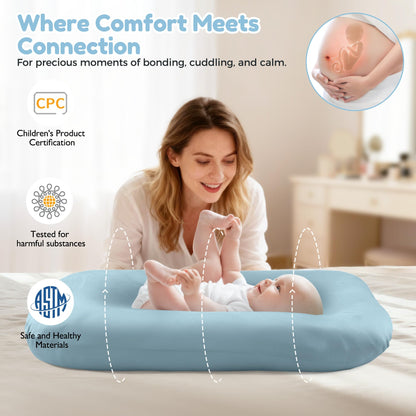 Baby Lounger & Snuggle Nest for Newborn 0-24 Months, Baby Nest Supervised Breathable Cotton for Newborn, Breathable Portable Infant Lounnger for Travel and Home, Pink (Lounger Cover Included)