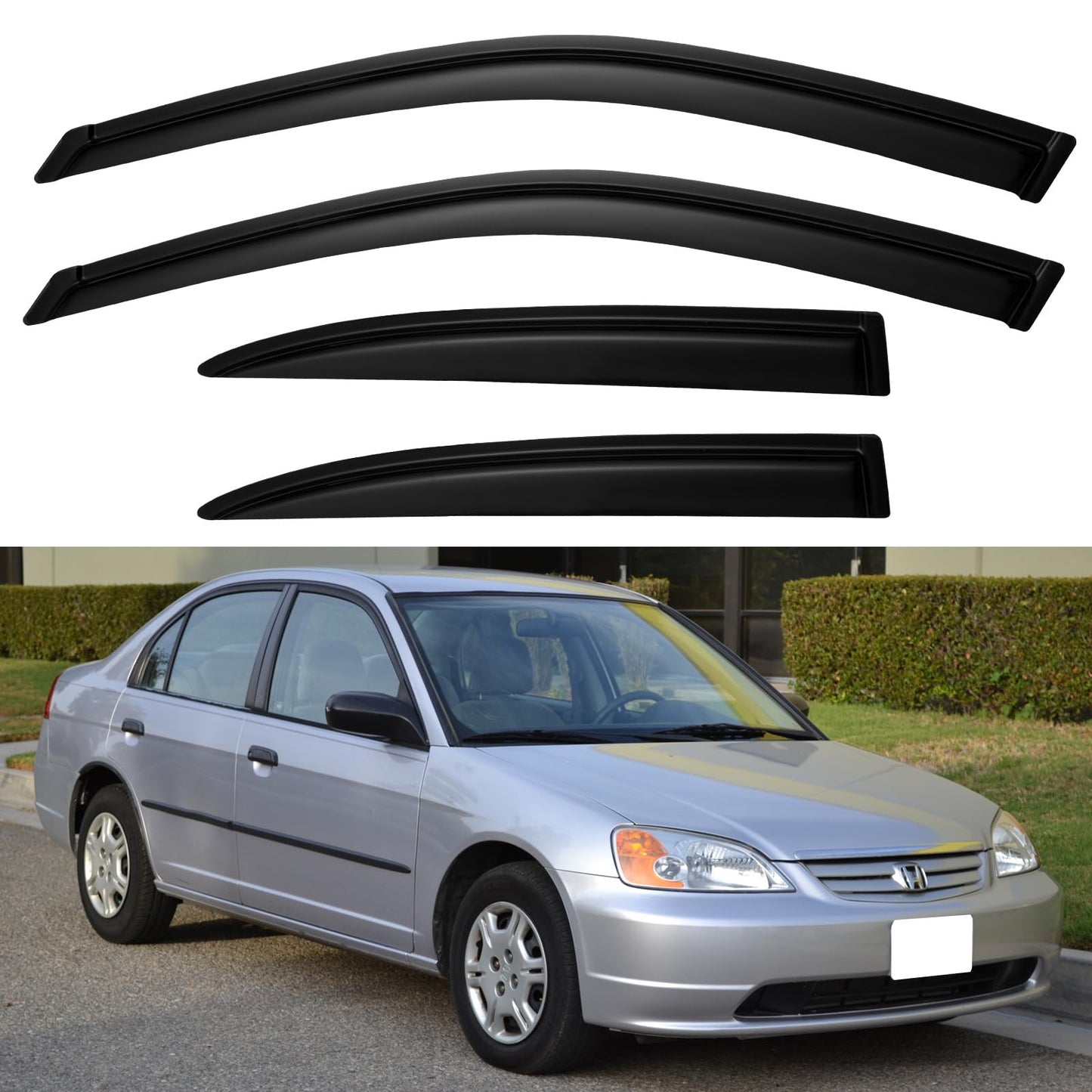 Window Visors Rain Guards for 2015-2026 Ford F150 SuperCrew & 2017-2026 F-150 Raptor F250 F350 F450 F550 Super Duty Crew Cab, Out-Channel Window Vent Deflectors Visors Shades Protectors