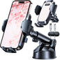 2026 Ultimate Best【True Military-Grade & Safety Cert】Car Phone Holder HTU【Upgraded 360 Rotation & 100+LBS Strongest Suction】5-in-1 Truck Windshield Dashboard Vent Mount Stand for iPhone Android, Black