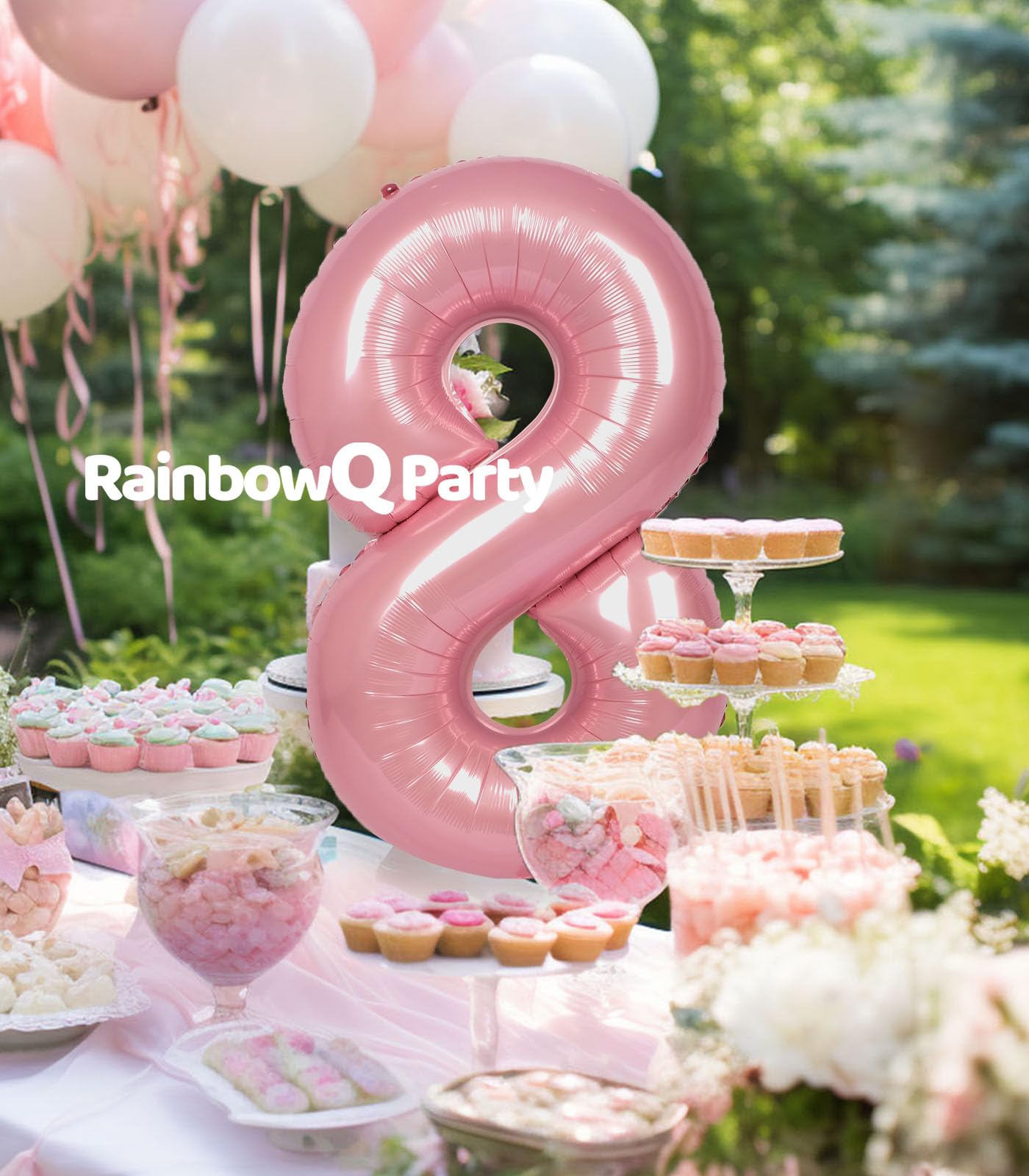 RainbowQ Party 1 Ballon Nummer 40 Zoll für Jungen oder Mädchen Groß Rosa 0-9 Folien-Mylar Großer 1 Zahlenballon Alles Gute zum 1. Geburtstag Party Jubiläumsdekorationen Zubehör