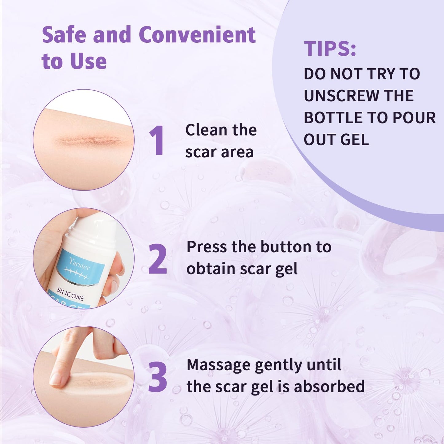 Medical Grade Silicone Scar Gel - Advanced Scar Removal Cream & Scar Treatment for Surgical, C-Section, Hypertrophic & Acne Scars - 1.7oz