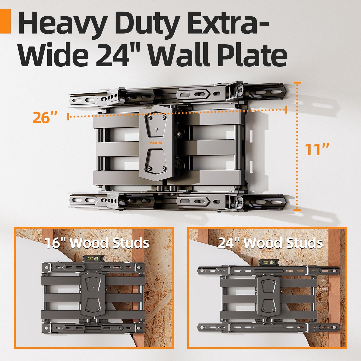 IWORKBOARD 55 65 75 85 inch Tilting TV Wall Mount for 32-90 '' TVs, Low Profile TV Mount Bracket, Safe Lock & Quick Release, Max VESA 600x400mm, 24 inch Studs,132 lbs, Fit Most 55+ 75+ 85+ 86 TVs