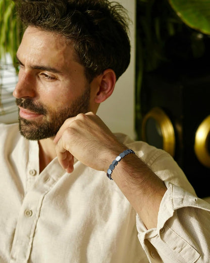 Osterkorbfüller Hämatitarmband für Herren Natursteine Handgemachte Armbänder - Entfacht männliche Energie neu Männliche Heilarmbänder für Herren Inspirierende Schmuckgeschenke