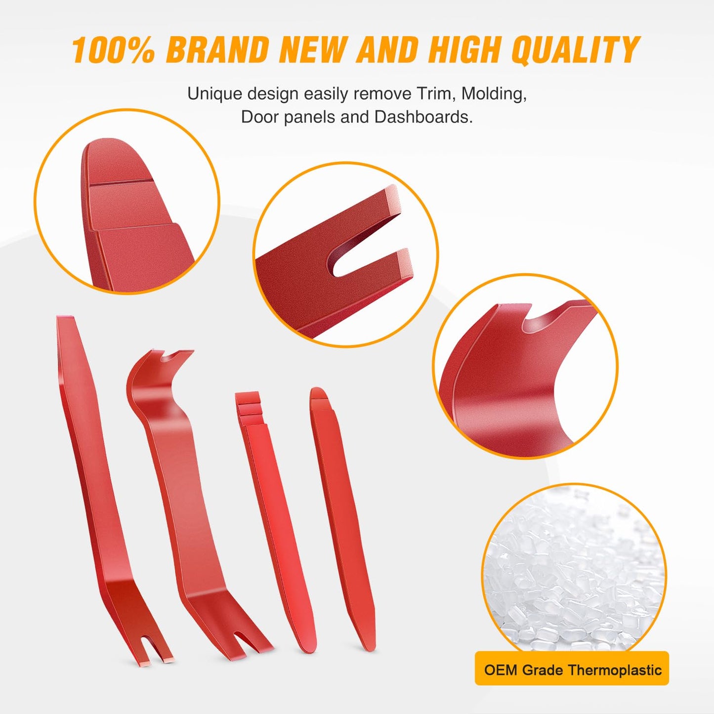 GOOACC 5PCS Auto Trim Removal Tool Kit No-Scratch Pry Tool Kit for Car Door Clip Panel & Audio Dashboard Dismantle -5PCS