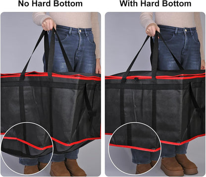 Bodaon Isolierte Essensliefertasche - Warm- & Kalthaltetransporttasche, Catering/Doordash Pizzawärmer, Einkaufstasche, Kühltasche für Partys (Schwarz-Rot, 1 St.), Ideal für den Transport warmer Speisen