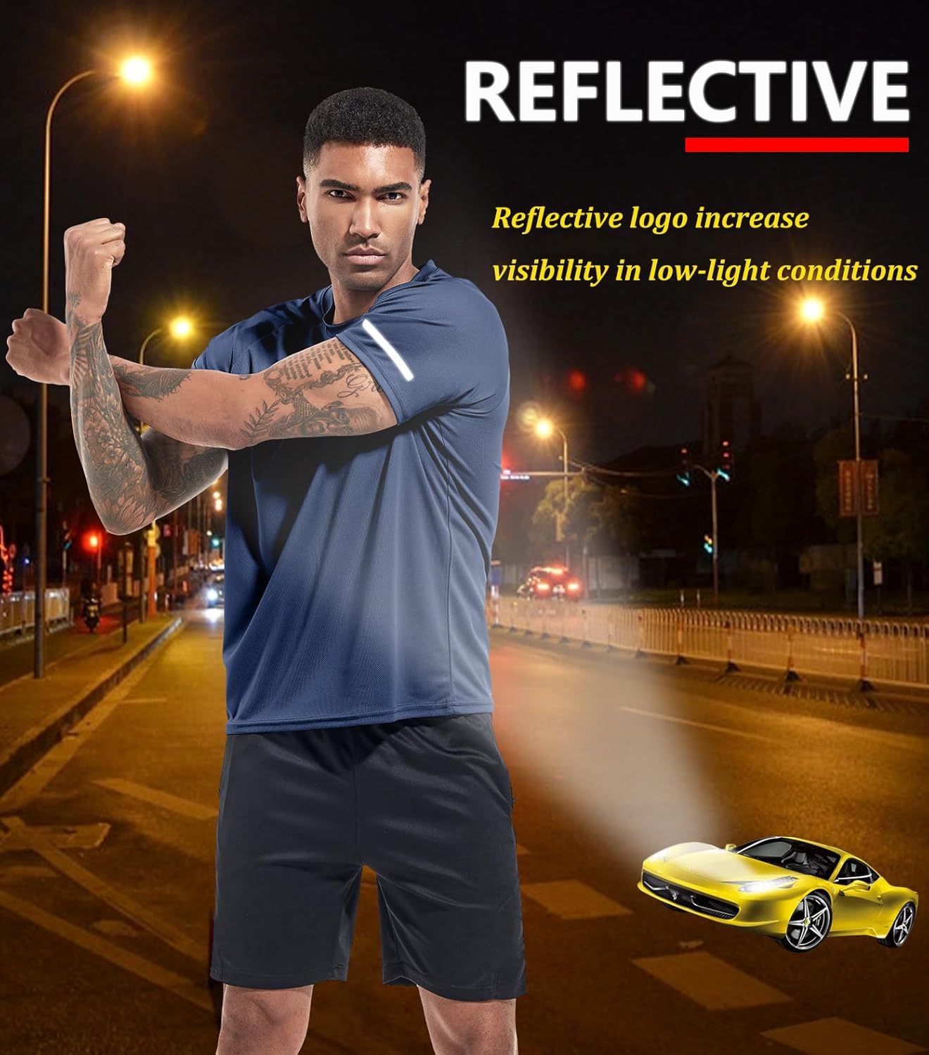 Boyzn 1er, 3er, 5er oder 7er Pack Herren-Trainings-Laufshirts, Dry Fit feuchtigkeitsableitendes T-Shirt, Gym Sport Kurzarm-T-Shirts