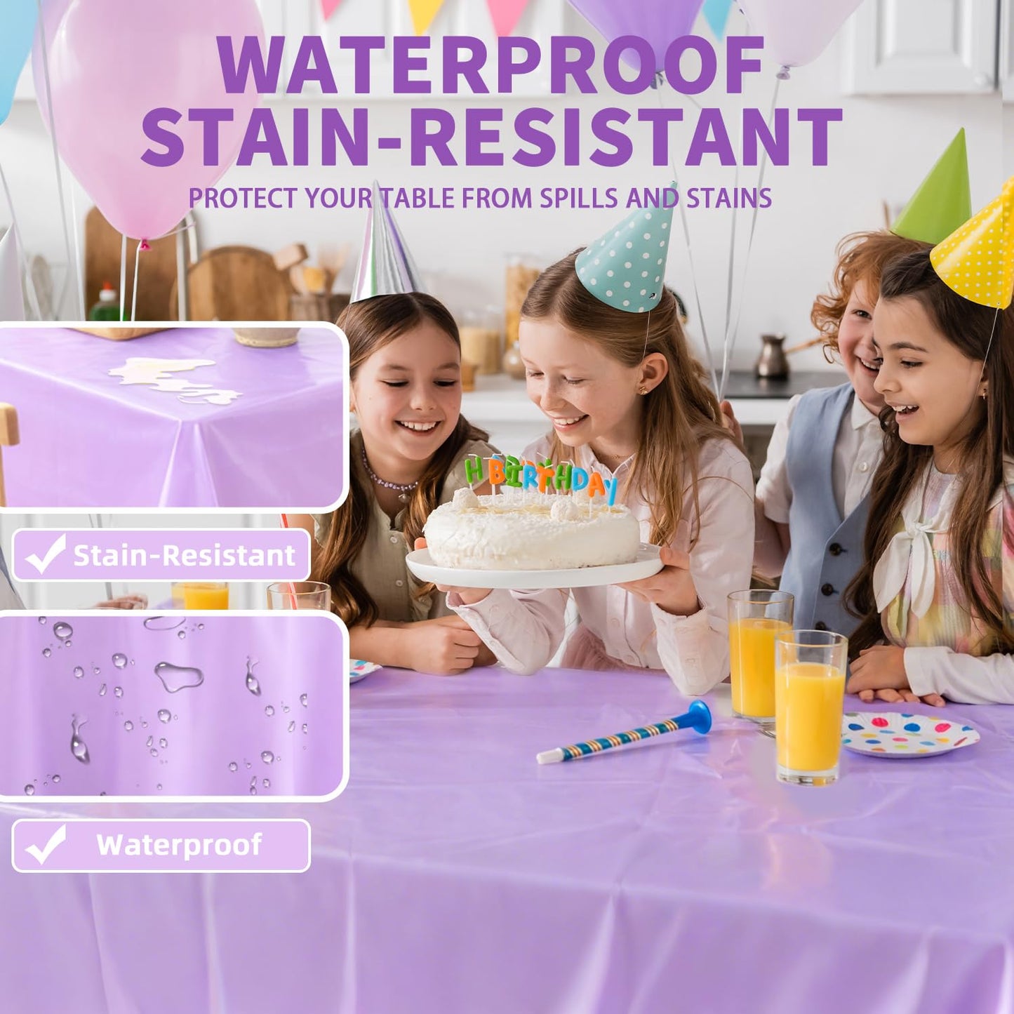 Vyntra Plastik-Tischdecken, 8er-Pack, 137 x 274 cm, rechteckig, rosa – Einweg-Party-Tischdecken für Valentinstag, Babyparty, Brautparty