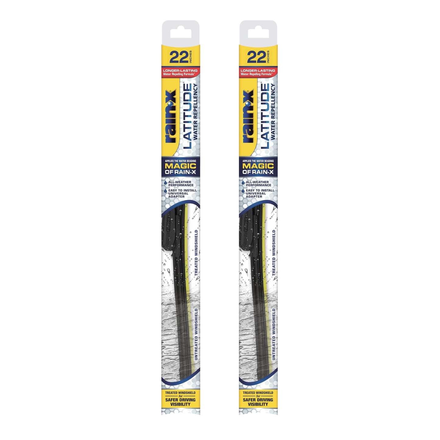 Rain-X 810363 Repellency Water Repellent Wiper Blades, 22" Windshield Wipers (Pack of 2), All Weather Streak-Free for Enhanced Visibility w/Water Repellency Formula [Amazon Exclusive]
