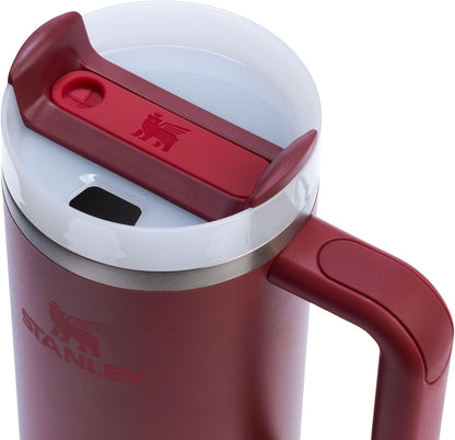 Vaso Stanley Quencher H2.0 con asa y pajita de 40 oz | Tapa Flowstate de 3 posiciones | Compatible con portavasos para viajes | Vaso térmico de acero inoxidable | Sin BPA | Arándano