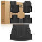 3W Floor Mats for Toyota Tacoma 2024 2025 2026 Double Cab Auto Tran(Not Fit Hybrid & XtraCab), TPE All Weather Custom Fit Floor Liner for Tacoma TRD/SR/SR5/limited Car Liners.