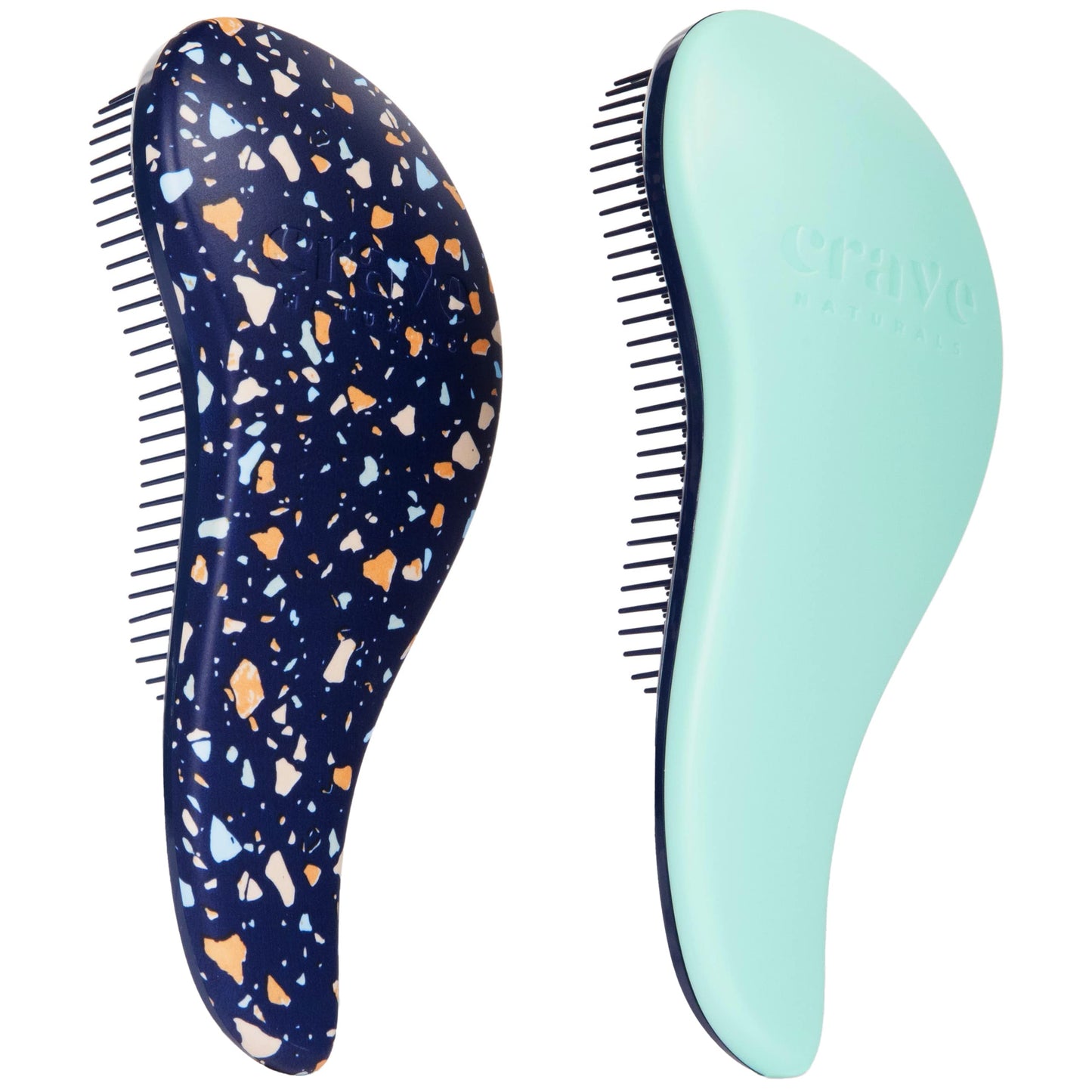 Crave Naturals Glide Thru Entwirrbürste für Erwachsene und Kinder. Entwirrbürste für natürliches, lockiges, glattes, nasses oder trockenes Haar. Haarbürsten für Frauen. Stylingbürste (Blau)