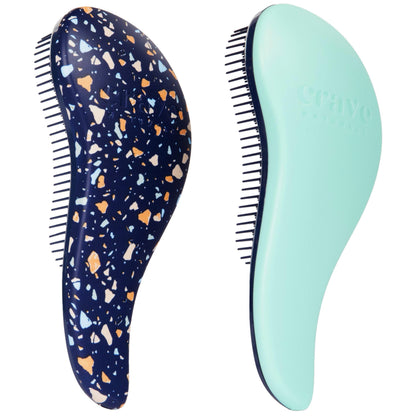 Crave Naturals Glide Thru Entwirrbürste für Erwachsene und Kinder. Entwirrbürste für natürliches, lockiges, glattes, nasses oder trockenes Haar. Haarbürsten für Frauen. Stylingbürste (Blau)