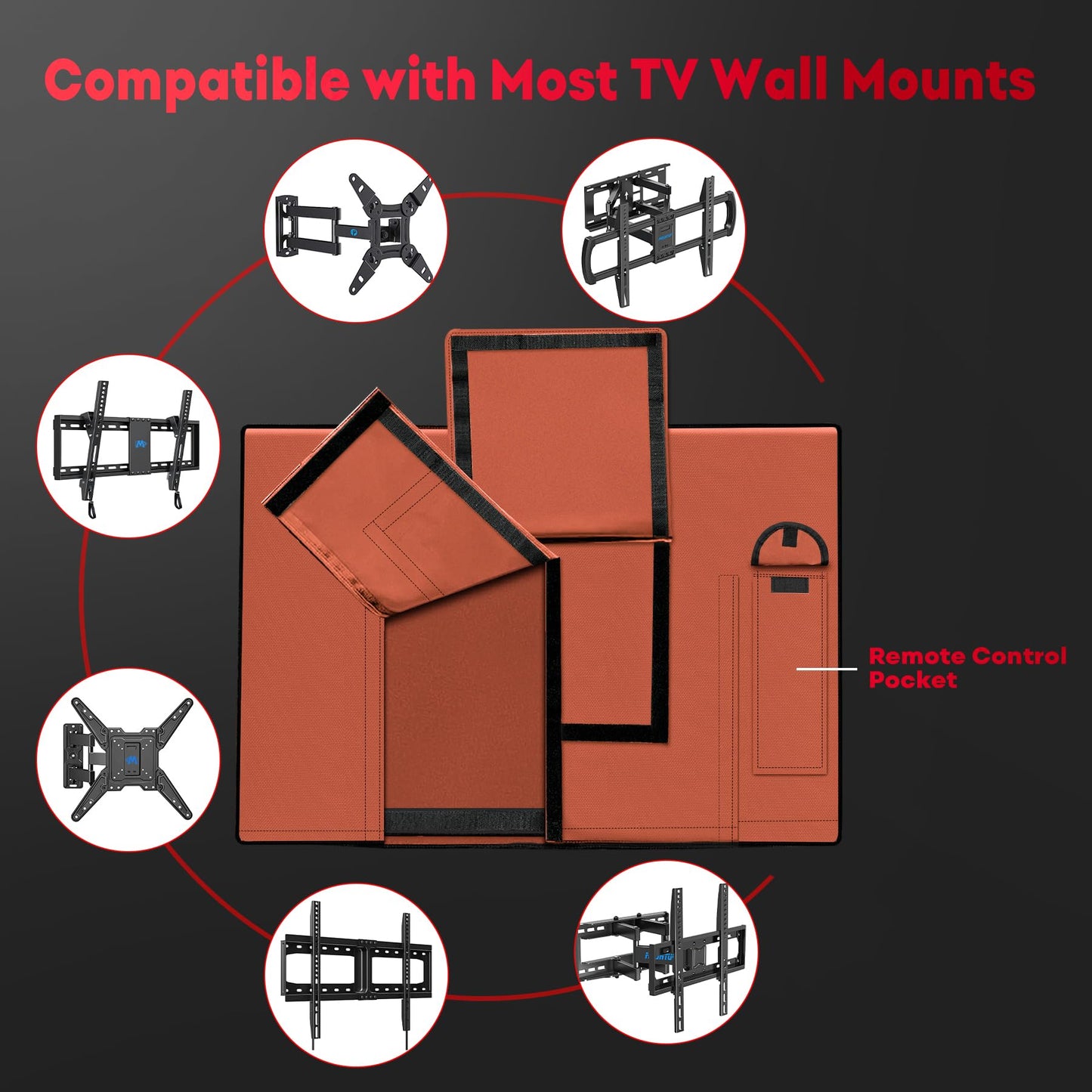 Zettum Outdoor TV Cover 58 Inch - 600D TV Cover Weatherproof & Waterproof for 55 to 58 Inch Outdoor TV, Heavy Duty TV Enclosure Protector for Outside Flat Screen TV (Size: 55"L x 6"D x 36"H)