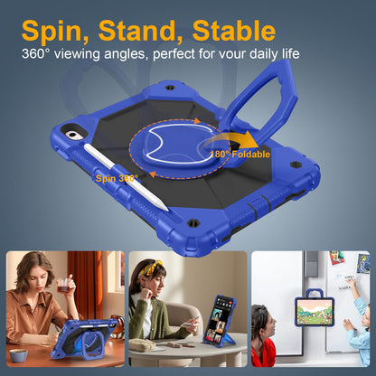 Case for iPad A16 11th Generation 11 Inch 2025, Auorld for iPad 10th Generation 10.9 inch 2022 case with Screen Protector, 360 Degree Rotating Stand Shoulder Strap Pencil Holder, Navy Pink