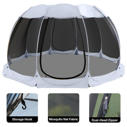 Alvantor Pop Up Screen House Tent, Instant Outdoor Gazebo with Mosquito Netting & UPF 50+ Sun Protection, Portable Canopy Shelter for Patio, Backyard, Camping (2-10 Person)