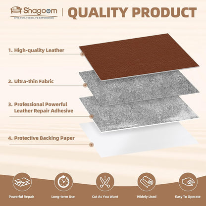 Lederreparatur-Set, 43x200 cm selbstklebender Lederflicken wasserdicht, DIY große Vinyl-Flicken für Sofas, Möbel, Küchenschränke, Wände (Schwarz, 43x200 cm)