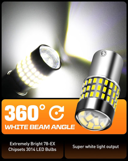 LUYED 3157 LED-Birnen Rückfahrlicht Xenon-Weiß 1800 Lumen Super Hell 78 SMD 3056 3156 3057 4157 LED-Birnen, Verwendet für Rückfahrlichter, Bremslichter, Rücklichter, Blinker, 2er-Pack