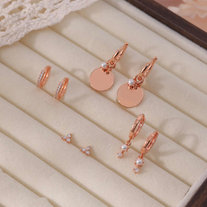 Gold Earrings For Women, Dainty Huggie Earrings Stack 14K Gold Plated Pearl Dangle Earrings for Women Trendy Cute Hypoallergenic Unique Gold Earring Stack Fashion Gold Jewelry Gifts