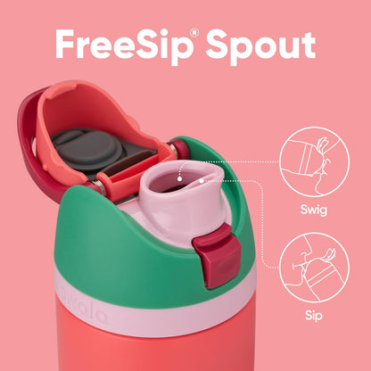 Owala FreeSip Isolierte Edelstahl-Wasserflasche mit Strohhalm für Sport und Reisen, BPA-frei, 710 ml, Shy Marshmallow