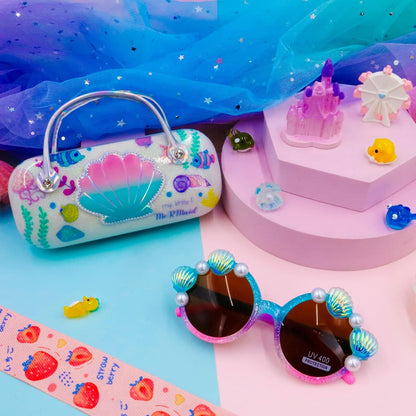 PinkSheep Sonnenbrille für Mädchen, polarisierte Sonnenbrille für Babys und Kinder mit Etui, Einhorn, Oval, Katzen, Herzbrillen, UV400-Schutz
