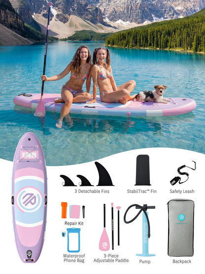 Niphean（Ultra-Light） Inflatable Paddle Board with StabilTrac Fin and Durable SUP Accessories, 10' Stand Up Paddle Boards for Adults & Youth, Versatile Yoga Paddle Board, Gift Ideas