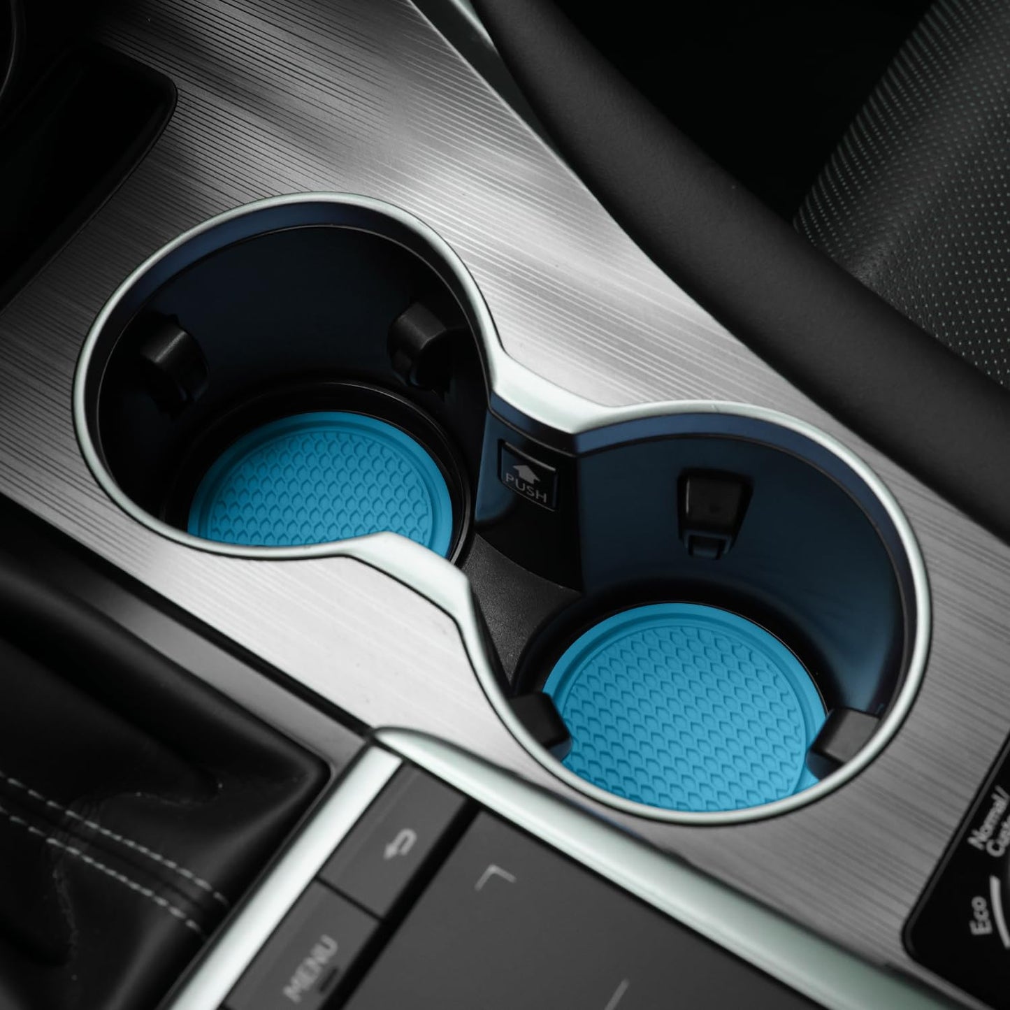 SINGARO Auto-Becheruntersetzer, 4 Stück universelle rutschfeste Becherhalter, in Ornamente eingebettete Untersetzer, Auto-Interieur-Zubehör, Schwarz