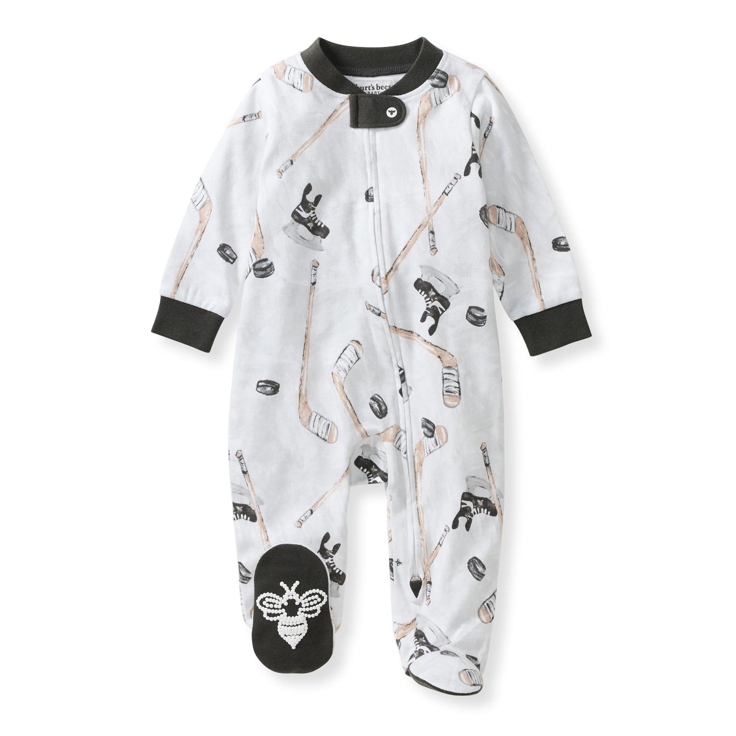 Burt's Bees Baby Boys Sleep and Play Pajamas, 100% Organic Cotton, One-piece PJs, Diagonal Zip Up Loose Fit Footie