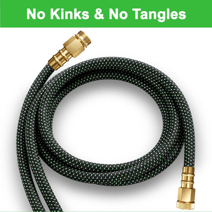 50FT Flexible Garden Hose & 10Modes Nozzle,None Expanding Lightweight Water Hose,Kink-Free,All-Weather 3/4 in. Hose for RV,Boat,Car Wash,Garden,Yard,Camper,Outdoor (Orange-Black, 50 Feet)
