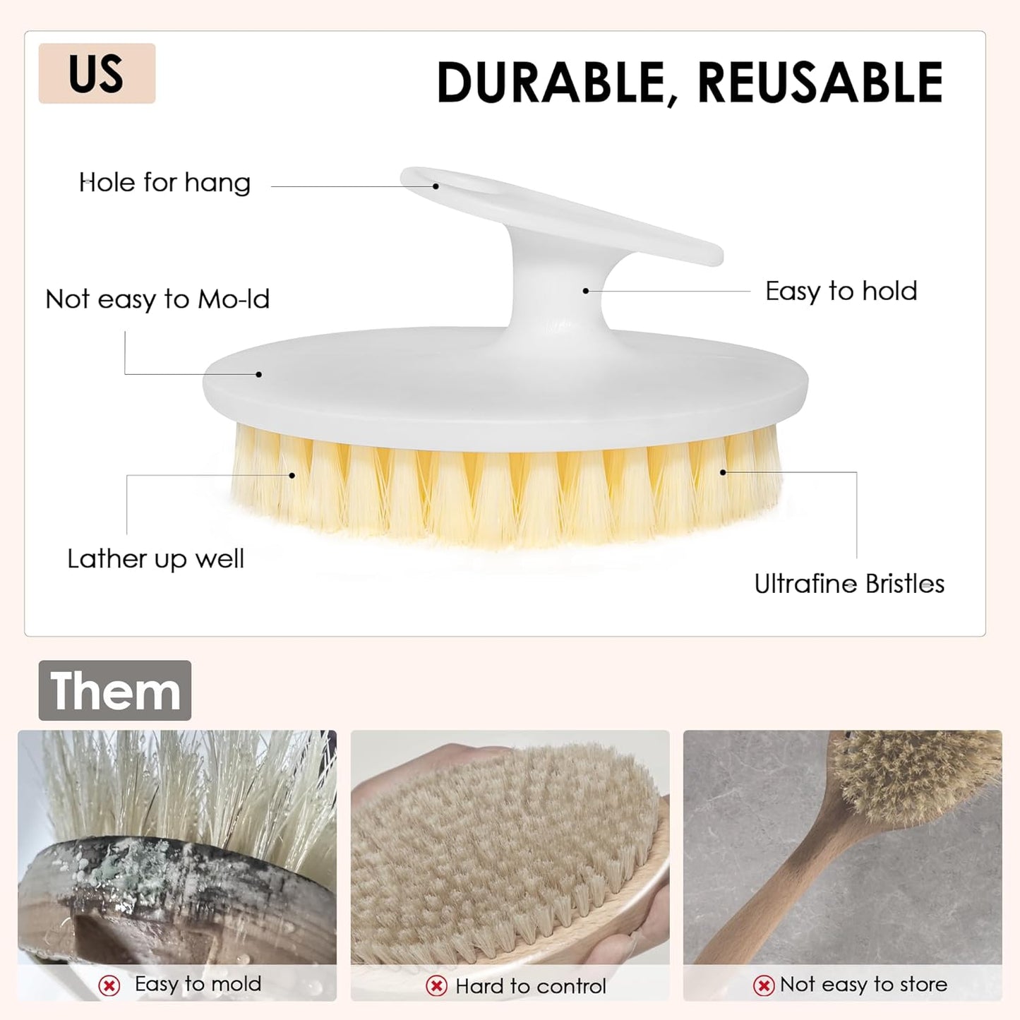 INNERNEED Duschbürste aus weichem Silikon in Lebensmittelqualität, Hand-Körperbürste zur Hautreinigung, sanftes Peeling, gute Schaumbildung (Schwarz)