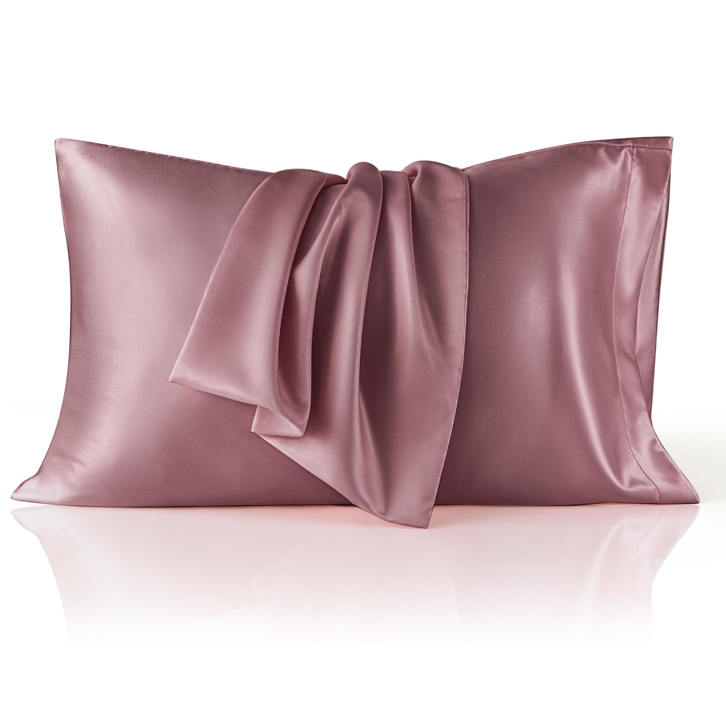 Bedsure Satin Pillow Case Queen Size 2 Pack, Similar to Silk Pillow Cases, Silky Pillowcase Covers for Hair and Skin with Envelope Closure, Gifts for Women Men, Grey, 20x30 Inches