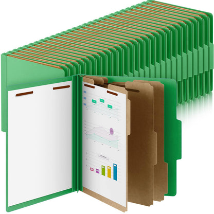 Skyygemm 60 Pcs Classification Folders Letter Size, 3 Divider Pressboard File Folder with Fasteners, Expanding File Organizer Bulk for Documents, Projects, Reports, School Teacher, Office (Orange)