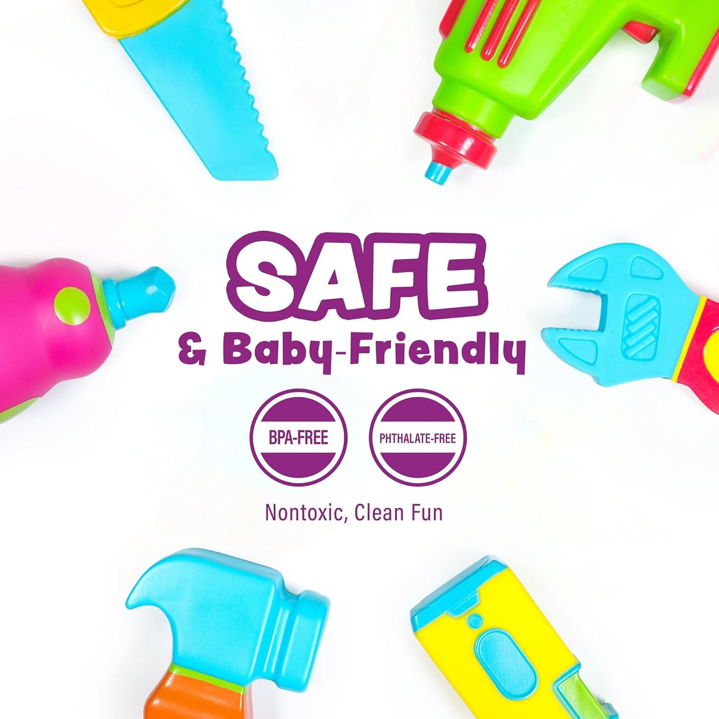Tub Works® Construction™ Trucks Schimmelfreies Badespielzeug, 6er-Pack | Versiegeltes Design ohne Löcher hält Feuchtigkeit fern | Weich, quetschbar und schwimmt auf dem Wasser | Baby- und Kleinkind-Badespielzeug | Kinderauto-Spielzeug