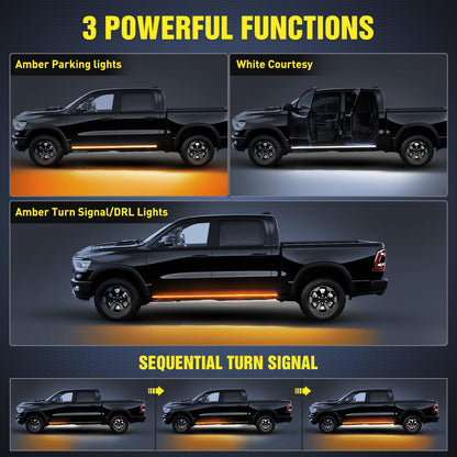Nilight 4Pcs Car Underglow Neon Accent Strip Lights 252 LEDs RGB 8 Color Sound Active Function Music Mode with Wireless Remote Control Underbody Light Strips for Cars Van SUV Truck