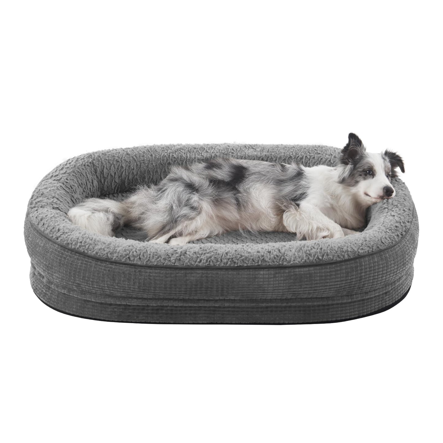 JOEJOY Orthopedic Dog Beds Large Sized Dog, XL Egg-Crate Memory Foam Pet Couch Bed with Bolster Sides, Waterproof Lining, Removable Washable Cover & Non-Slip Bottom, Brown