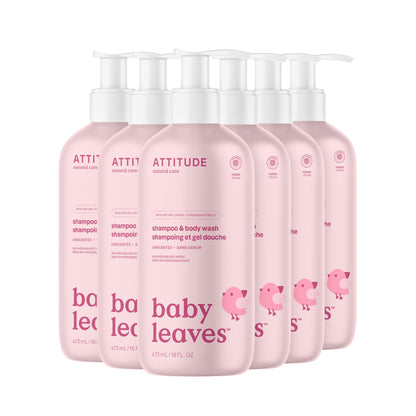 ATTITUDE Baby 2-in-1 Shampoo and Body Wash, Made in Canada, EWG Verified, Dermatologically Tested, Vegan, Pear Nectar, 473 mL