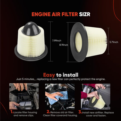 CA10262 Engine Air Filter Fit Ford Expedition/F150/F250/F350 (2007-2021) & Lincoln Navigator Replaces FA1883, 7C3Z9601A, A35642