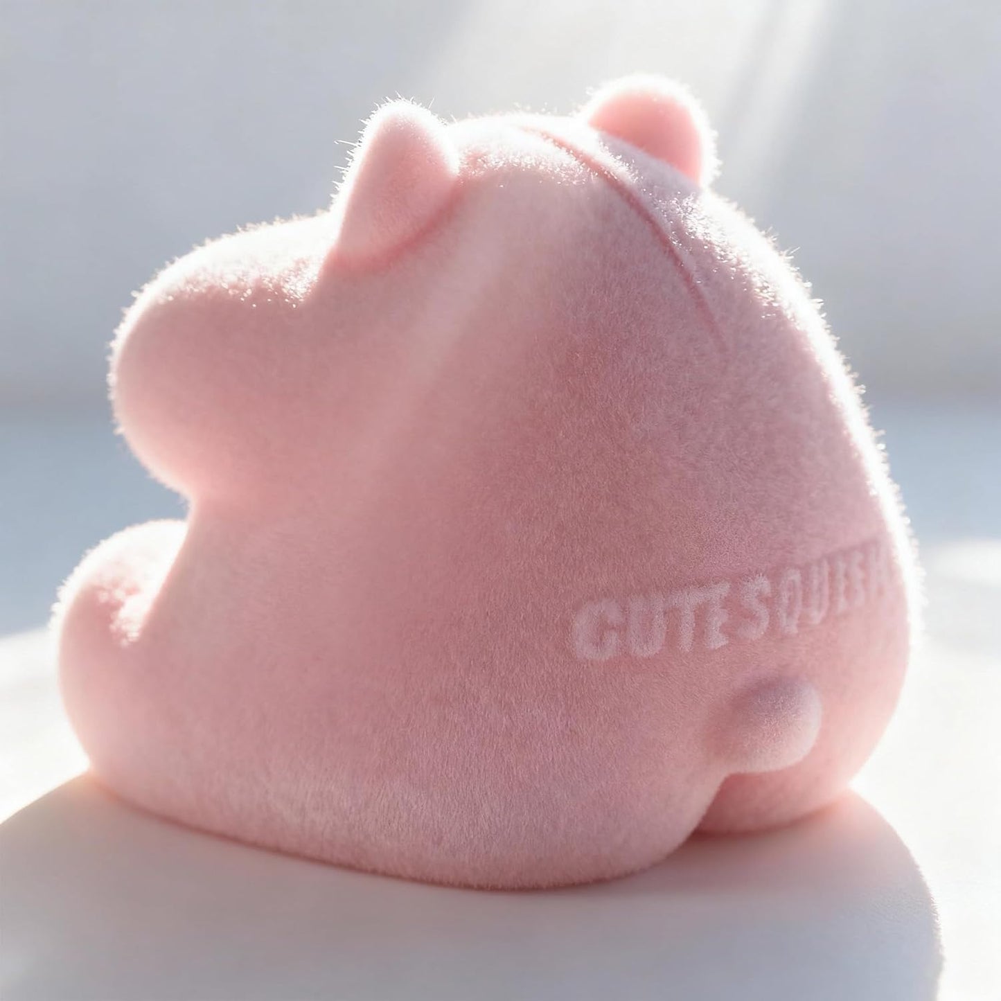 Handmade Taba Squishy Hamster Toy, Cute Squishy Hamster Fidget Toy, Realistic Hamster Toy, Soft Silicone Mochi Furry Toy, Stress Relief Gift for Adults & Kids, Sensory Anxiety Plushie (Pink)